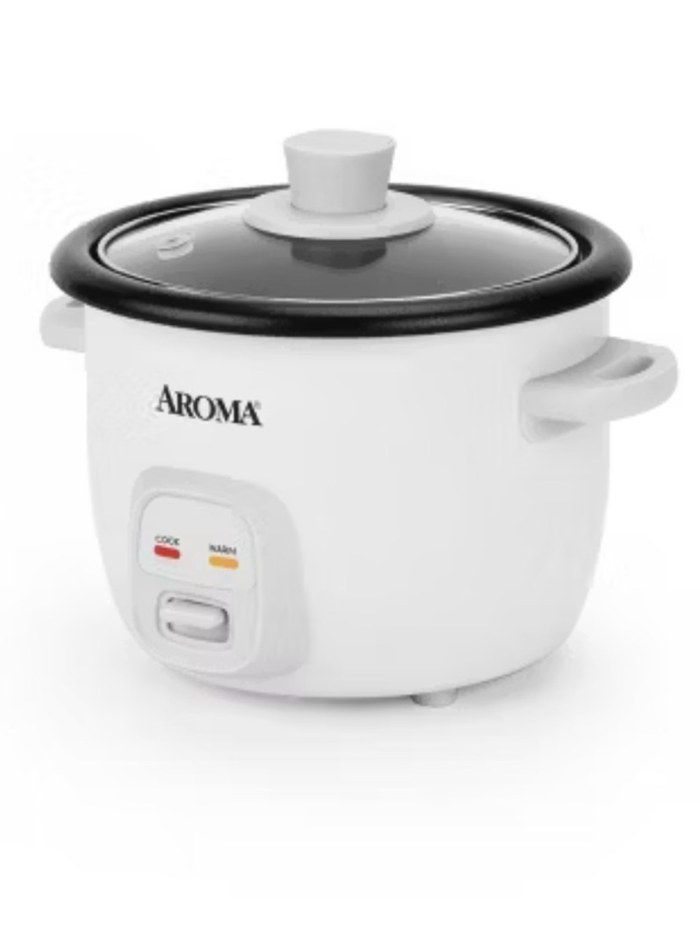 Aroma 4 Cup Pot Style Rice Cooker White: Nonstick, Atay-Cool Handles, 1 Set